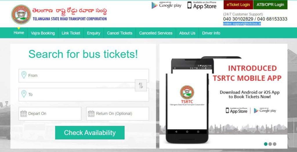 TSRTC Bus Booking Online | e-Ticket Download 2021, Vajra, Ordinary Bus, Cancel Tickets, Route Chart, Enquiry @ tsrtconline.in