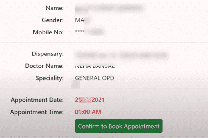 how to book appointment for cghs dispensary visit
